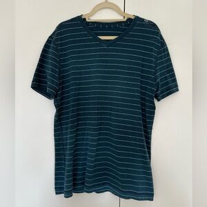 Lululemon 5 year basic stripe v neck Pima cotton tee